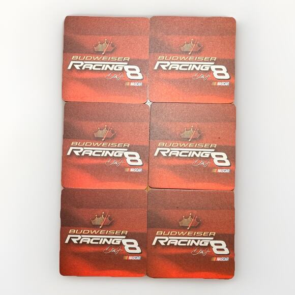 Budweiser Racing Dale Jr #8 NASCAR Coasters Set of 6 - Picture 1 of 5